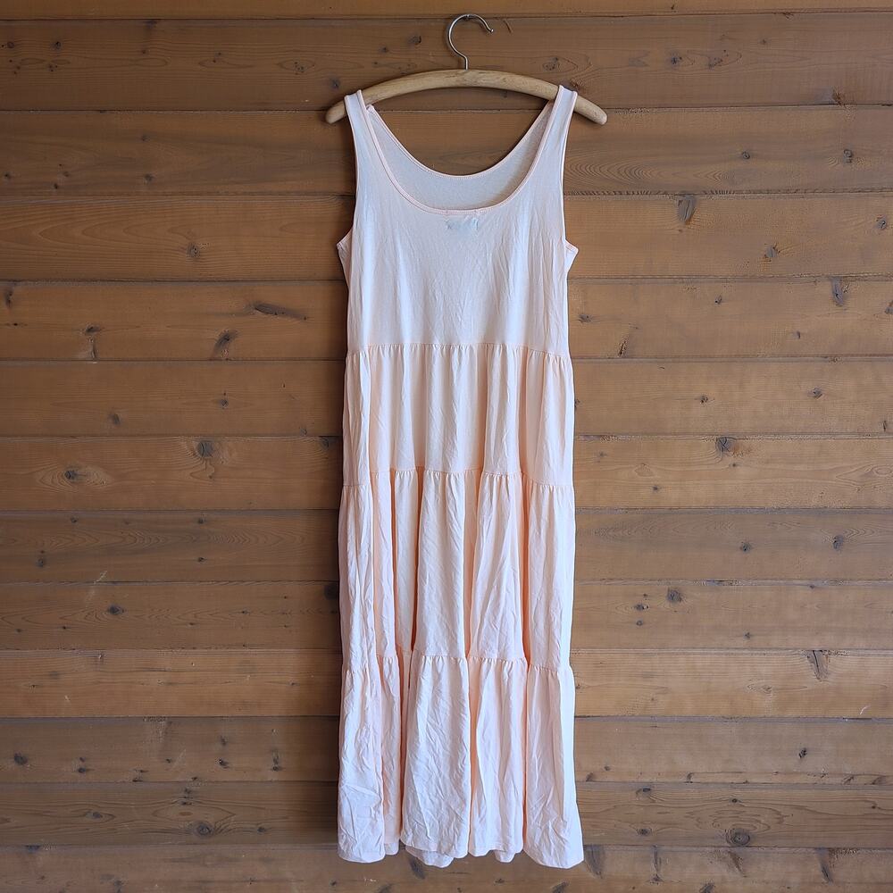 J. Crew Dress Maxi Jersey Apricot Tank Top Pastel Summer Boho Prep Flowy Small - Picture 3 of 4